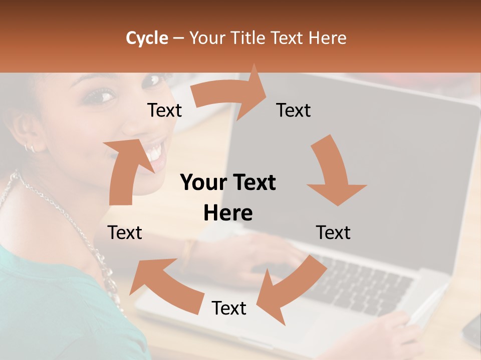 A Woman Sitting In Front Of A Laptop Computer PowerPoint Template