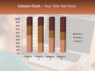 A Woman Sitting In Front Of A Laptop Computer PowerPoint Template