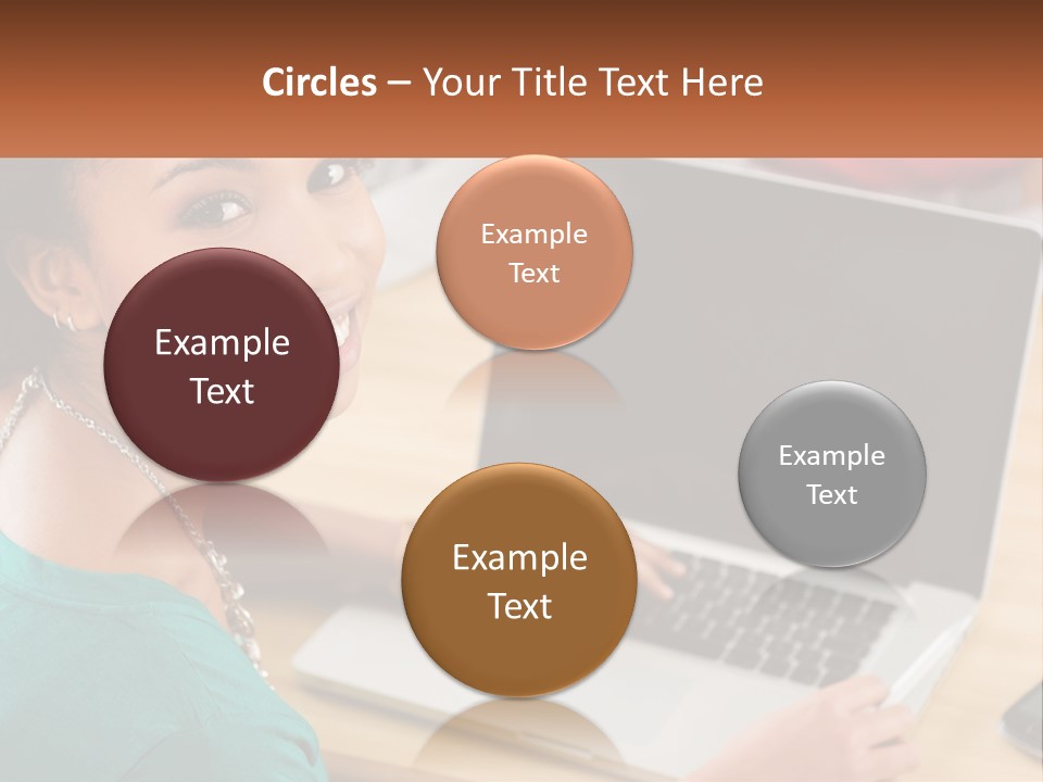 A Woman Sitting In Front Of A Laptop Computer PowerPoint Template