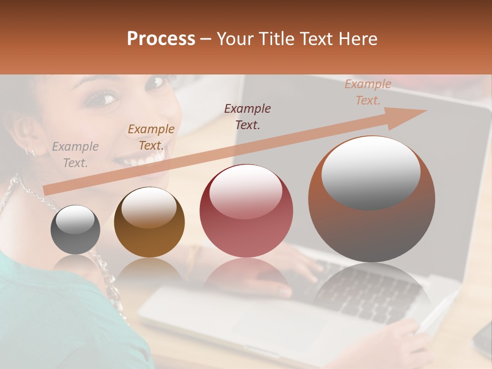 A Woman Sitting In Front Of A Laptop Computer PowerPoint Template