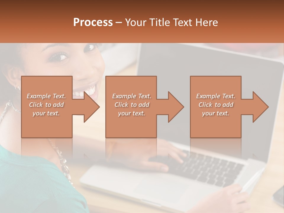 A Woman Sitting In Front Of A Laptop Computer PowerPoint Template