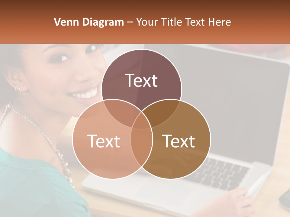 A Woman Sitting In Front Of A Laptop Computer PowerPoint Template