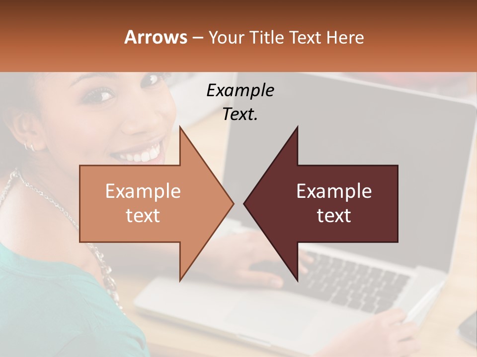 A Woman Sitting In Front Of A Laptop Computer PowerPoint Template