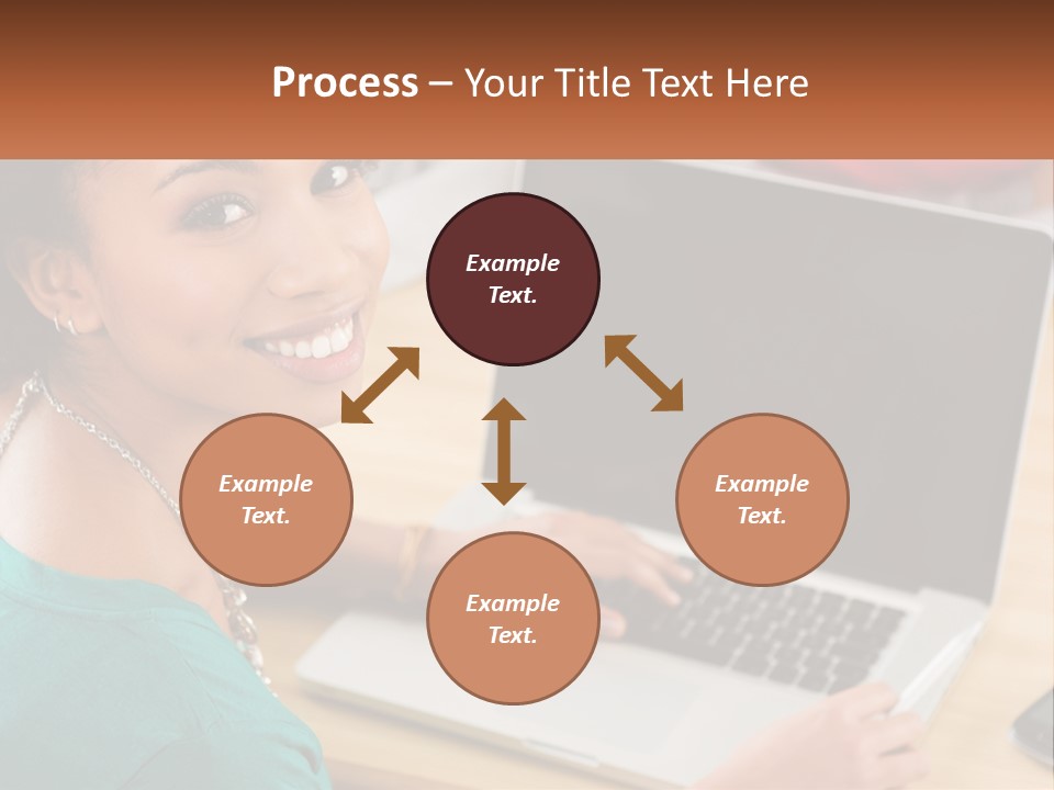 A Woman Sitting In Front Of A Laptop Computer PowerPoint Template