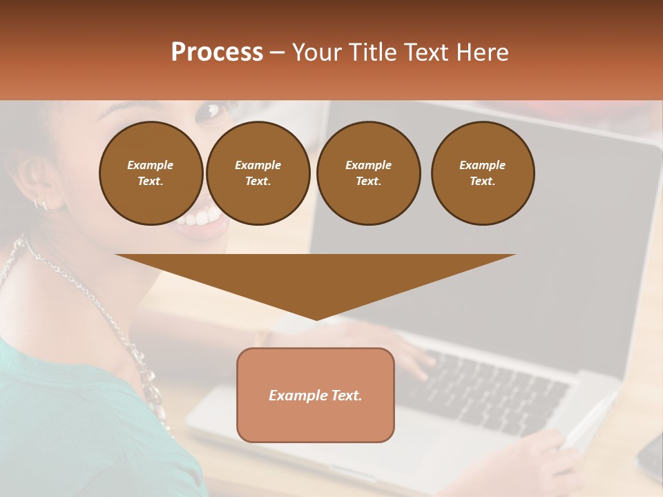 A Woman Sitting In Front Of A Laptop Computer PowerPoint Template