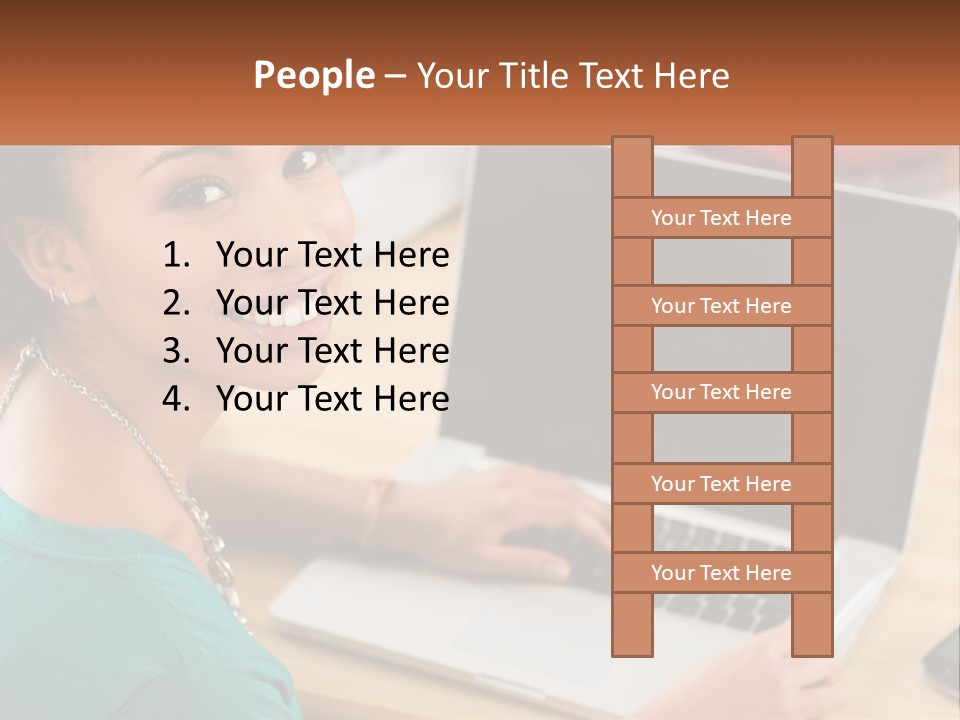 A Woman Sitting In Front Of A Laptop Computer PowerPoint Template