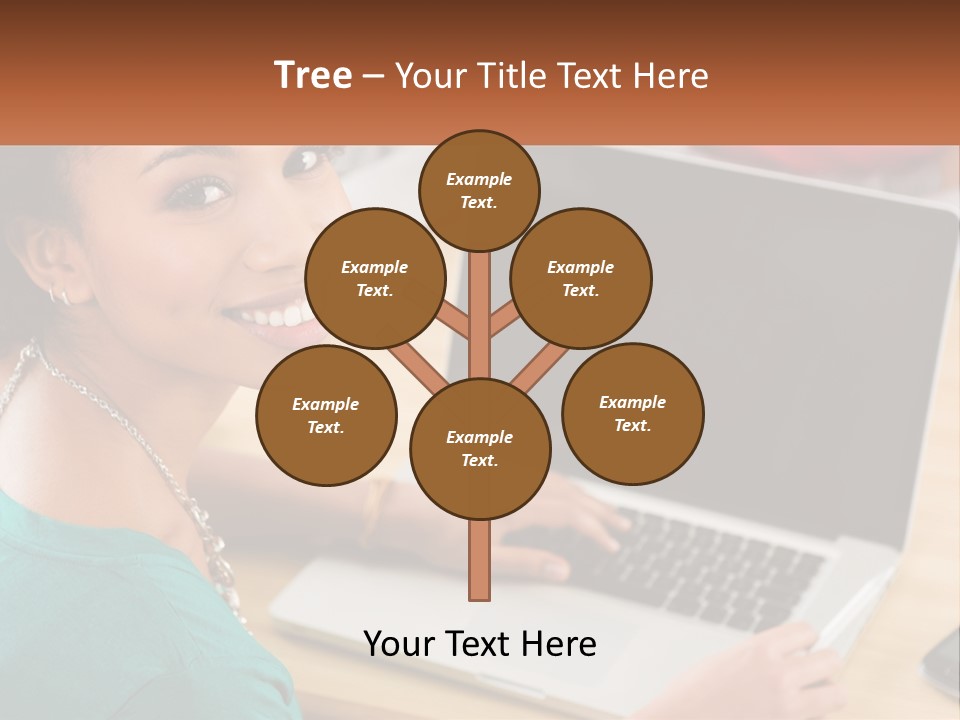 A Woman Sitting In Front Of A Laptop Computer PowerPoint Template