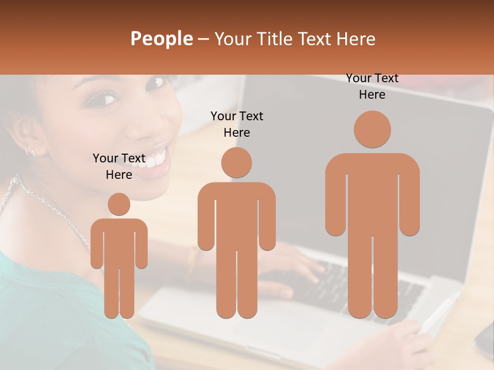 A Woman Sitting In Front Of A Laptop Computer PowerPoint Template