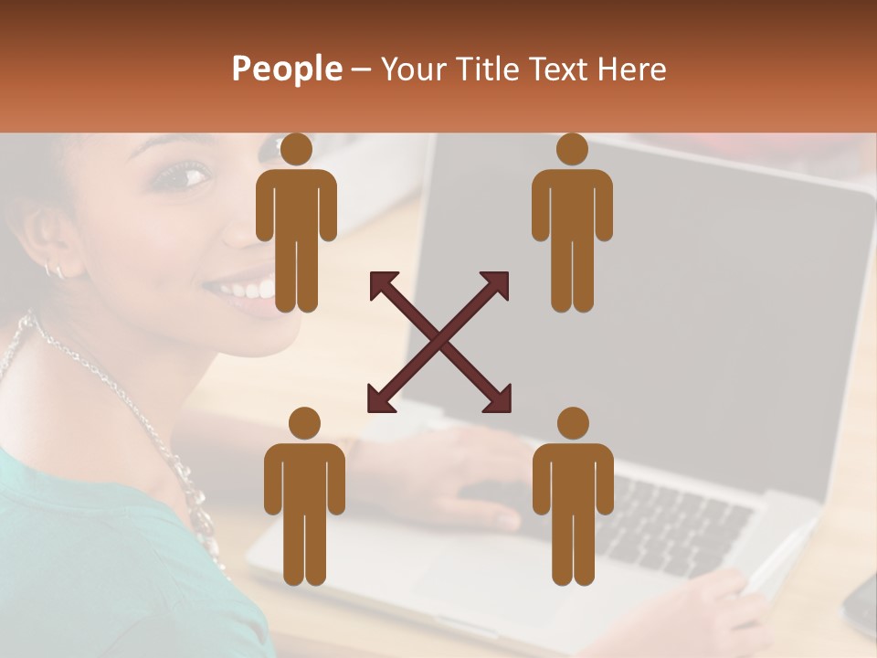 A Woman Sitting In Front Of A Laptop Computer PowerPoint Template