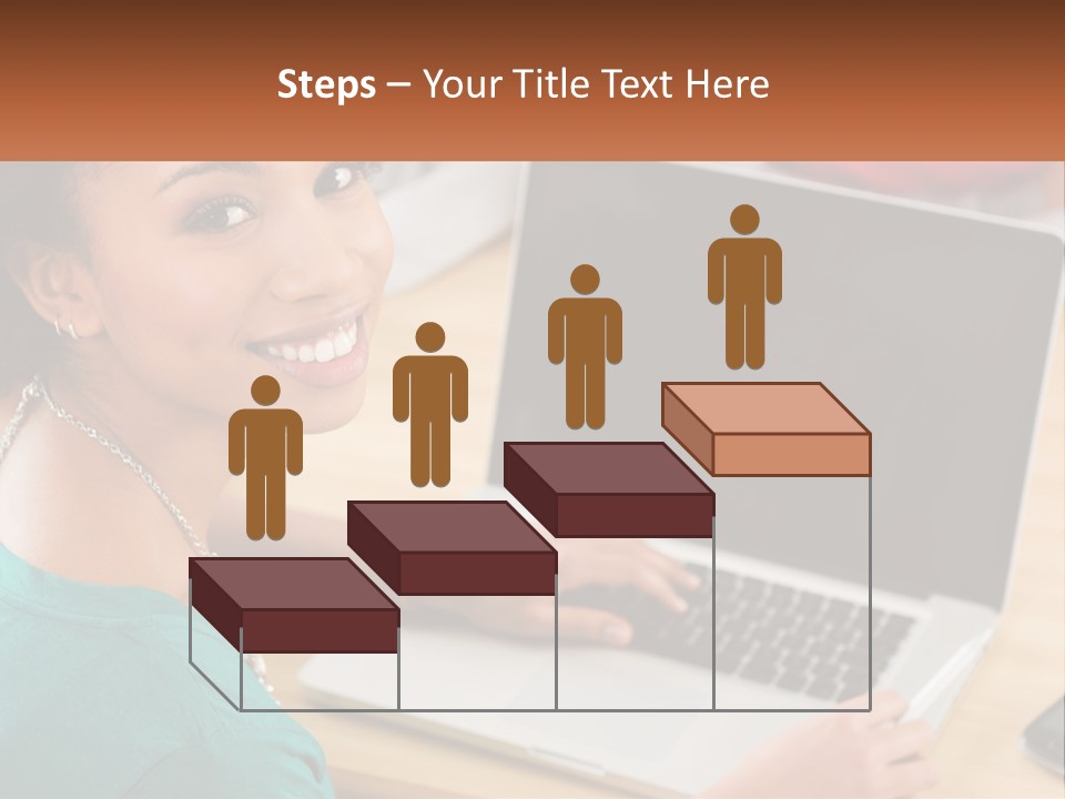 A Woman Sitting In Front Of A Laptop Computer PowerPoint Template