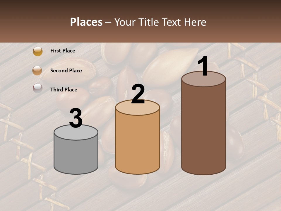 A Bunch Of Nuts On A Wooden Table PowerPoint Template