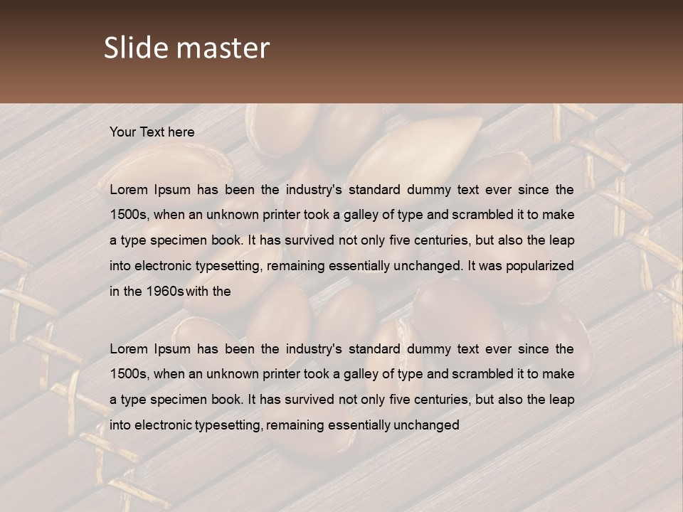 A Bunch Of Nuts On A Wooden Table PowerPoint Template