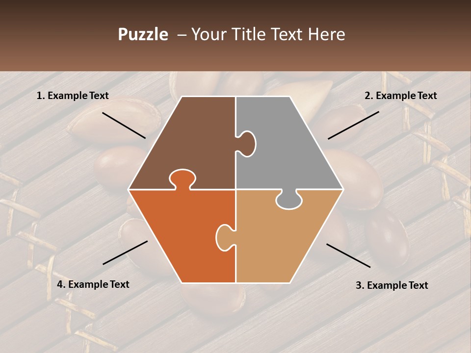 A Bunch Of Nuts On A Wooden Table PowerPoint Template