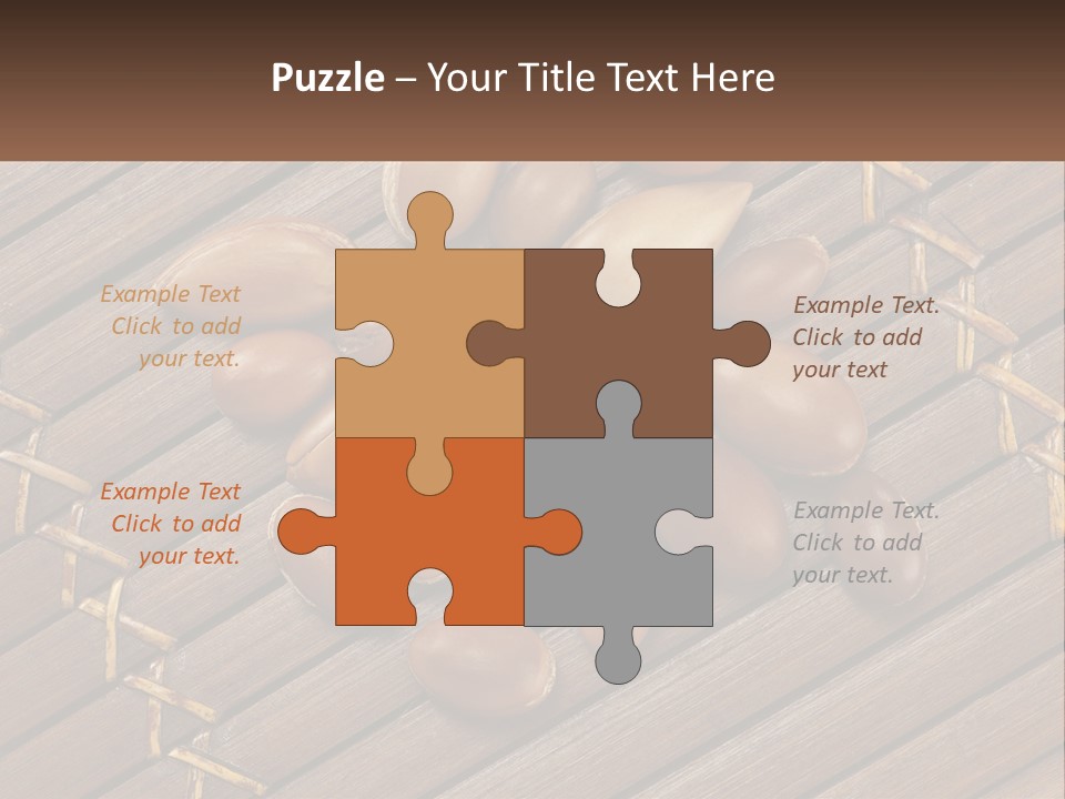 A Bunch Of Nuts On A Wooden Table PowerPoint Template