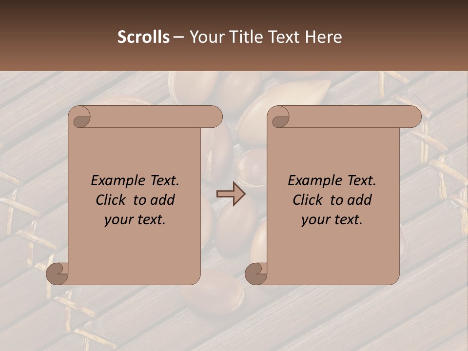 A Bunch Of Nuts On A Wooden Table PowerPoint Template