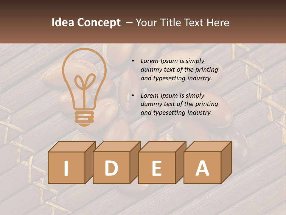 A Bunch Of Nuts On A Wooden Table PowerPoint Template