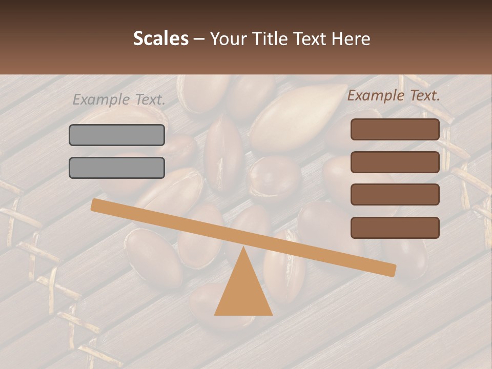 A Bunch Of Nuts On A Wooden Table PowerPoint Template