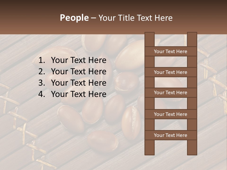 A Bunch Of Nuts On A Wooden Table PowerPoint Template