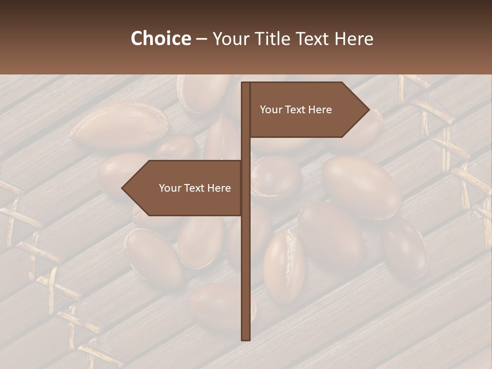 A Bunch Of Nuts On A Wooden Table PowerPoint Template