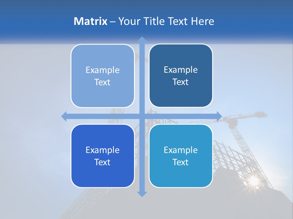 A Crane On Top Of A Building With A Blue Sky In The Background PowerPoint Template