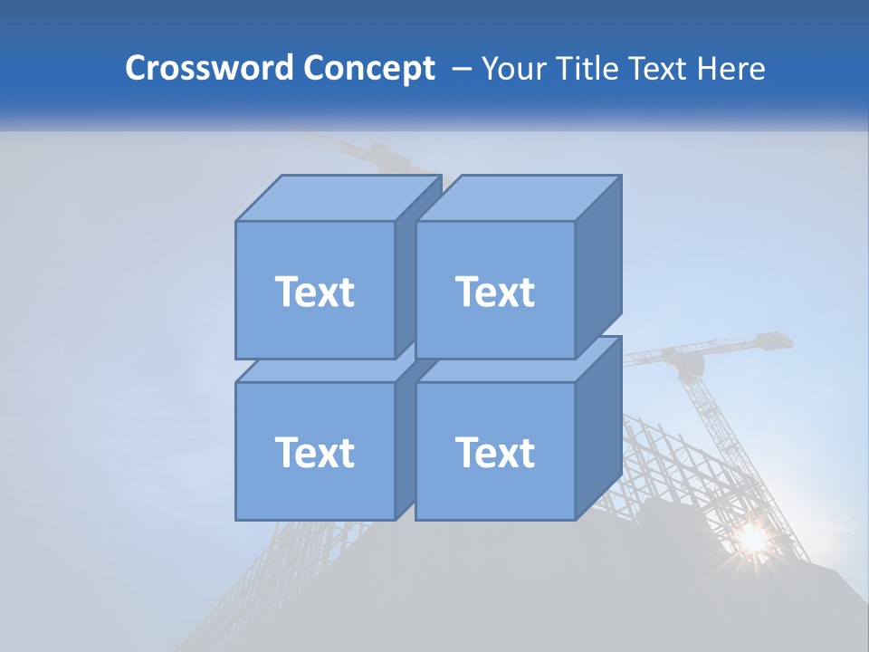 A Crane On Top Of A Building With A Blue Sky In The Background PowerPoint Template