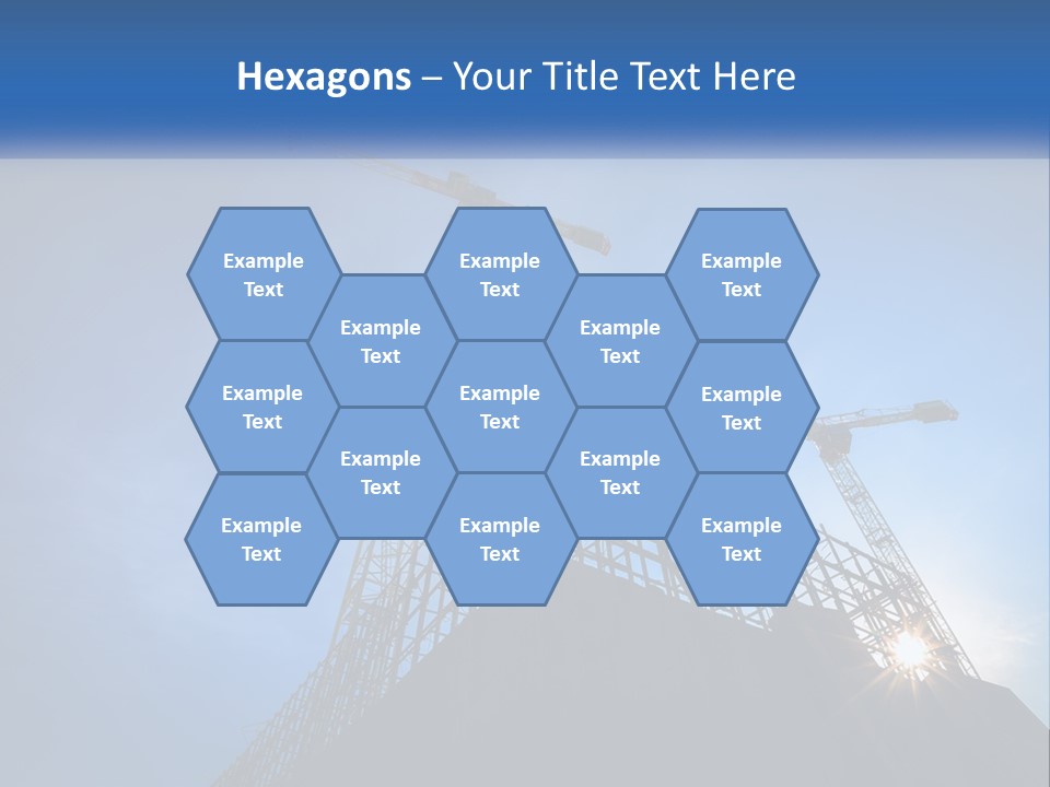 A Crane On Top Of A Building With A Blue Sky In The Background PowerPoint Template