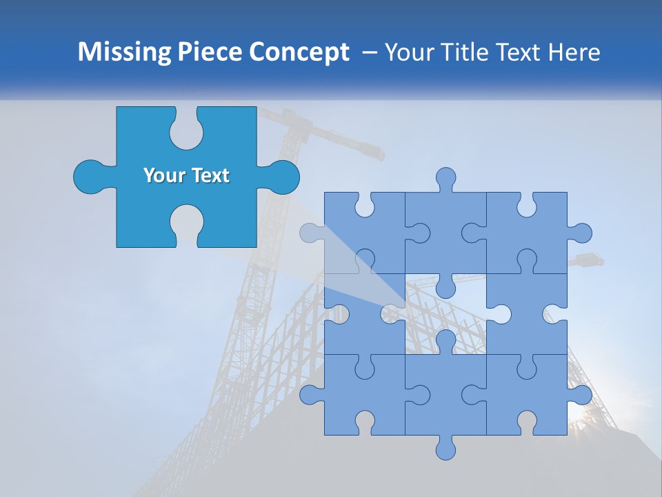 A Crane On Top Of A Building With A Blue Sky In The Background PowerPoint Template