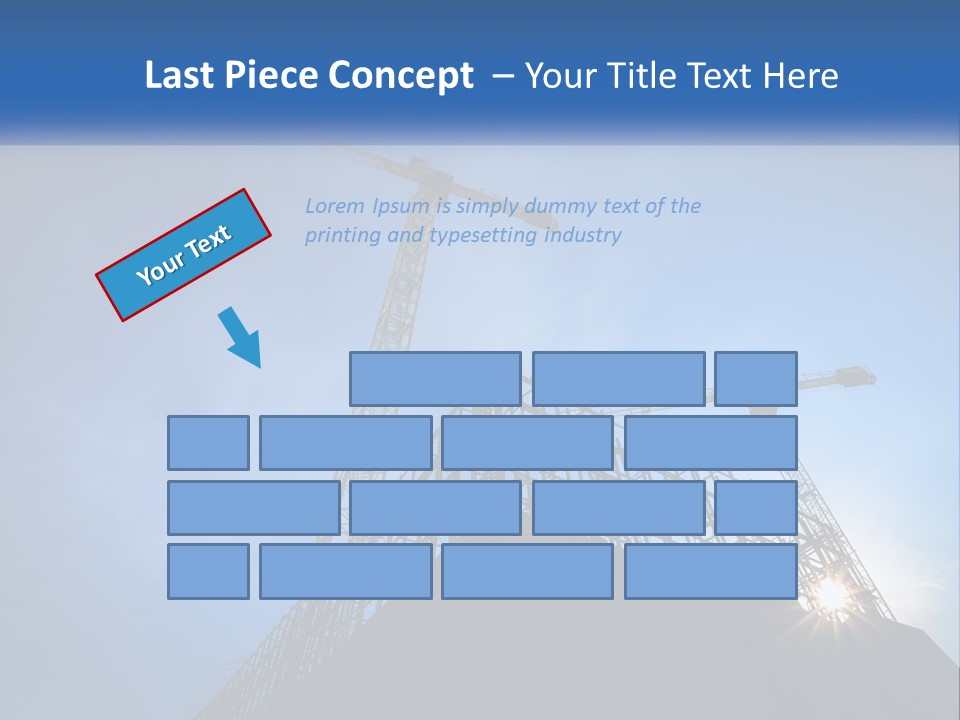 A Crane On Top Of A Building With A Blue Sky In The Background PowerPoint Template