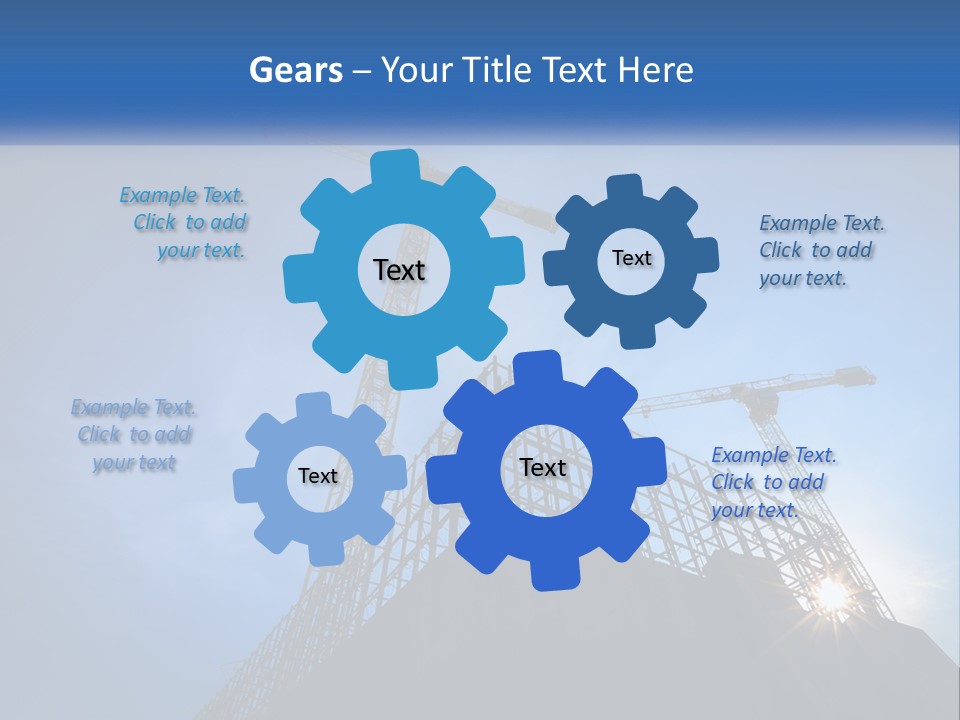 A Crane On Top Of A Building With A Blue Sky In The Background PowerPoint Template