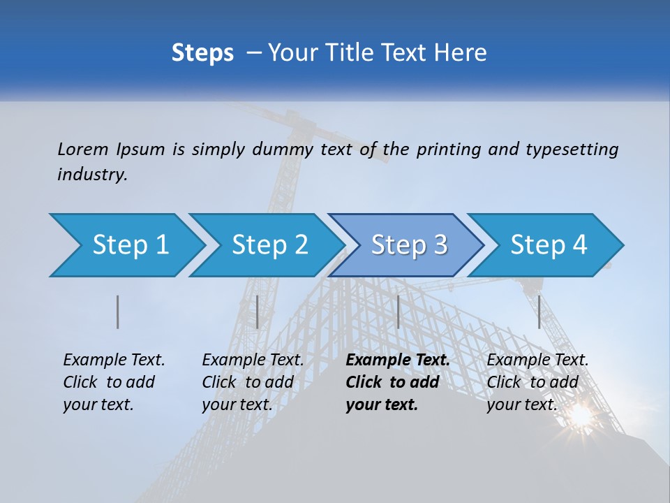 A Crane On Top Of A Building With A Blue Sky In The Background PowerPoint Template
