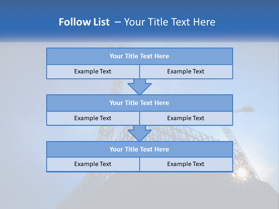 A Crane On Top Of A Building With A Blue Sky In The Background PowerPoint Template
