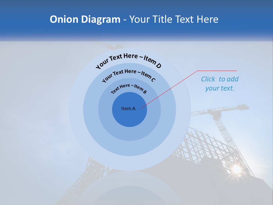 A Crane On Top Of A Building With A Blue Sky In The Background PowerPoint Template