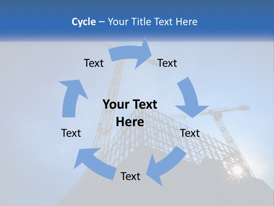 A Crane On Top Of A Building With A Blue Sky In The Background PowerPoint Template