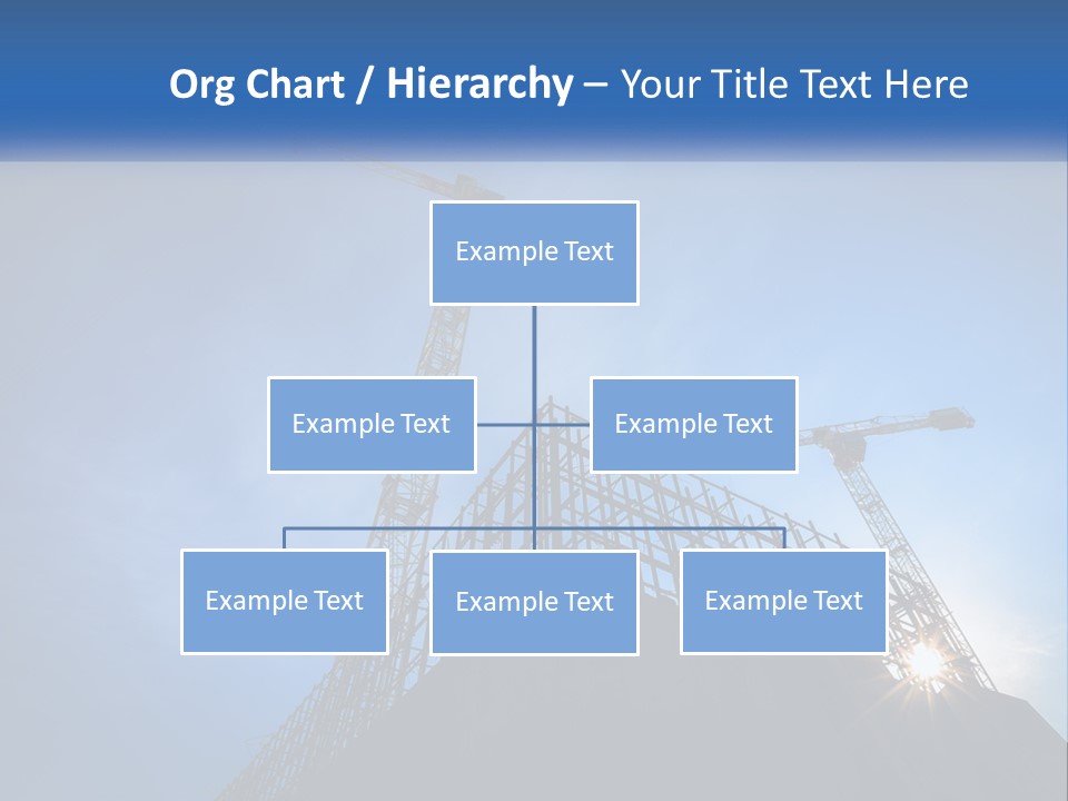 A Crane On Top Of A Building With A Blue Sky In The Background PowerPoint Template