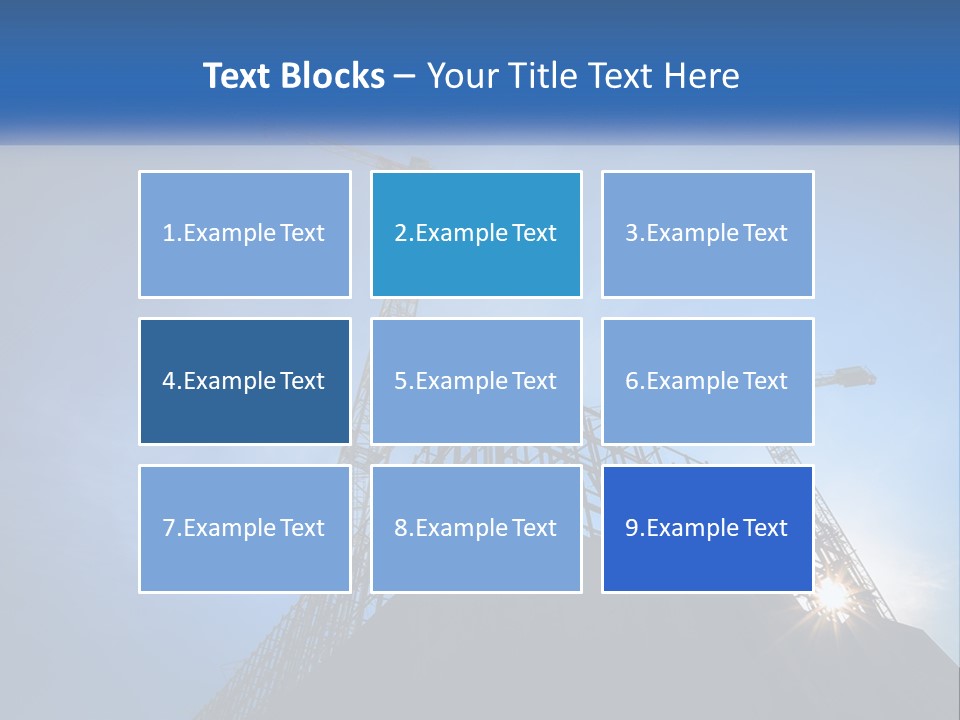 A Crane On Top Of A Building With A Blue Sky In The Background PowerPoint Template