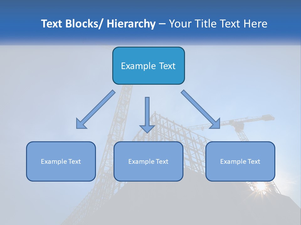 A Crane On Top Of A Building With A Blue Sky In The Background PowerPoint Template