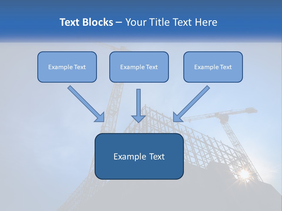 A Crane On Top Of A Building With A Blue Sky In The Background PowerPoint Template