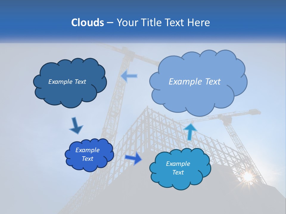 A Crane On Top Of A Building With A Blue Sky In The Background PowerPoint Template