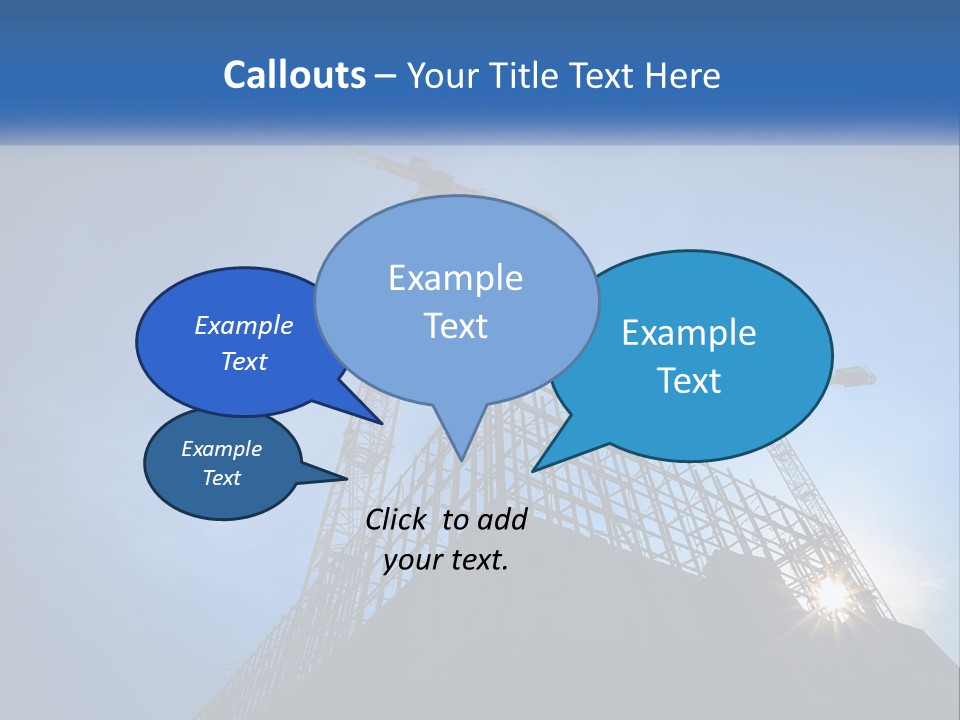 A Crane On Top Of A Building With A Blue Sky In The Background PowerPoint Template