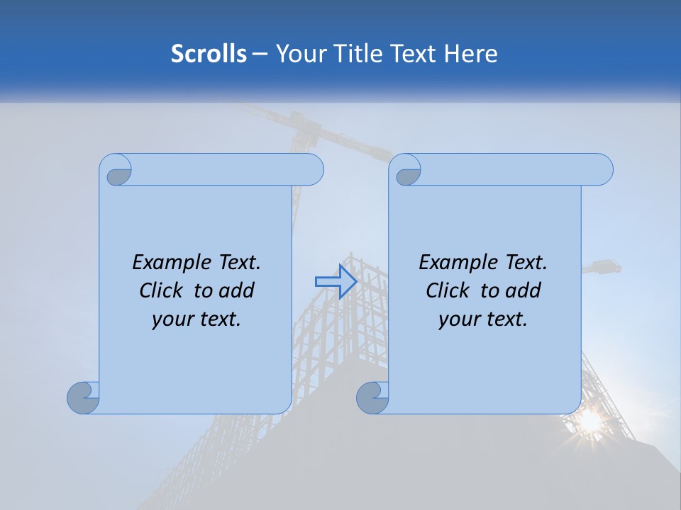 A Crane On Top Of A Building With A Blue Sky In The Background PowerPoint Template