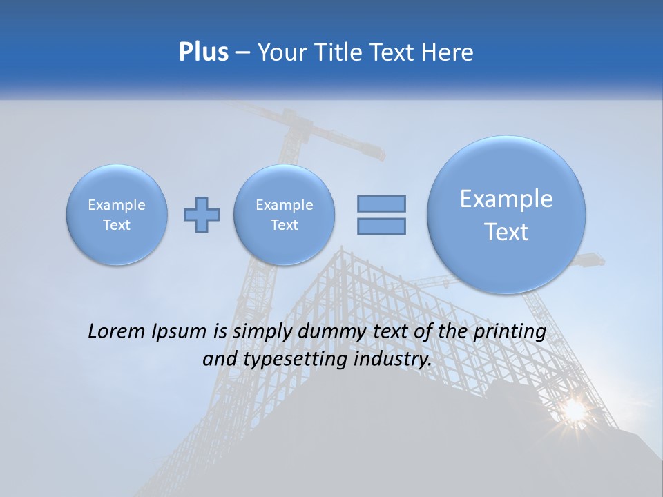 A Crane On Top Of A Building With A Blue Sky In The Background PowerPoint Template