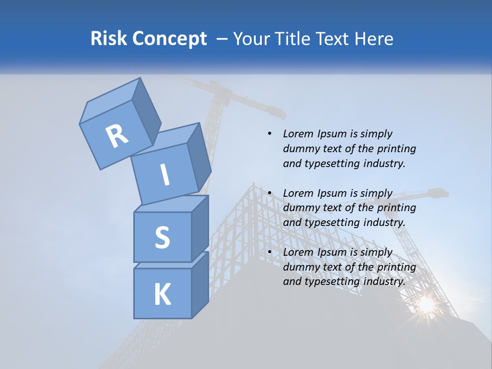 A Crane On Top Of A Building With A Blue Sky In The Background PowerPoint Template