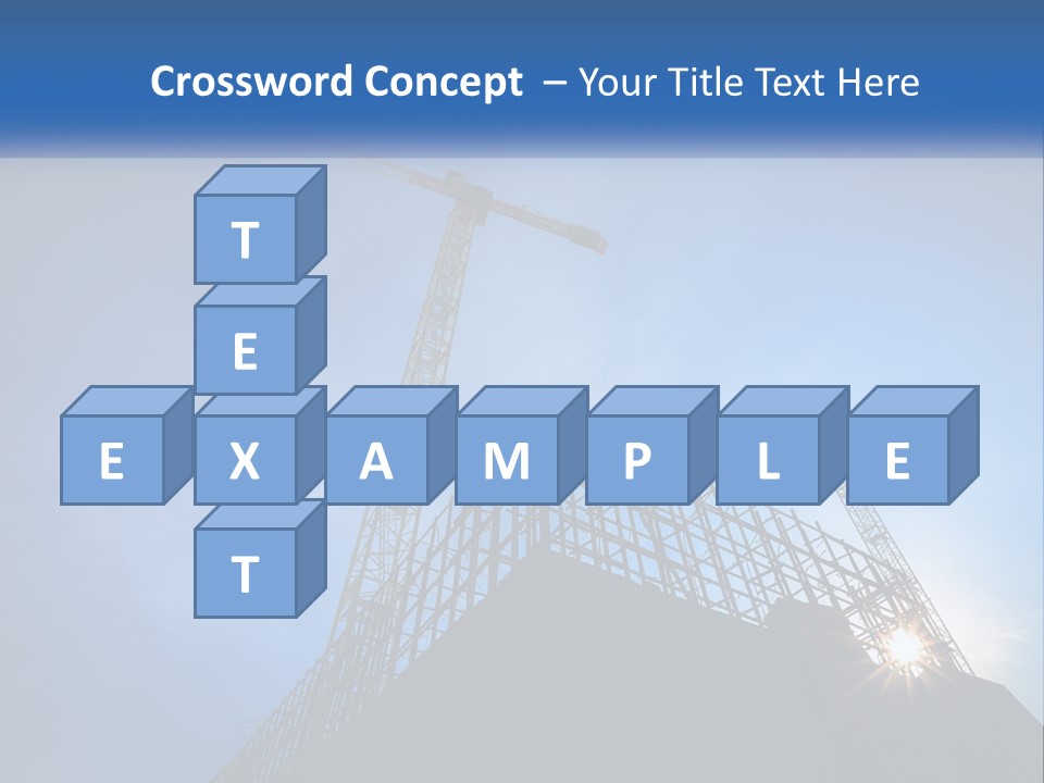 A Crane On Top Of A Building With A Blue Sky In The Background PowerPoint Template