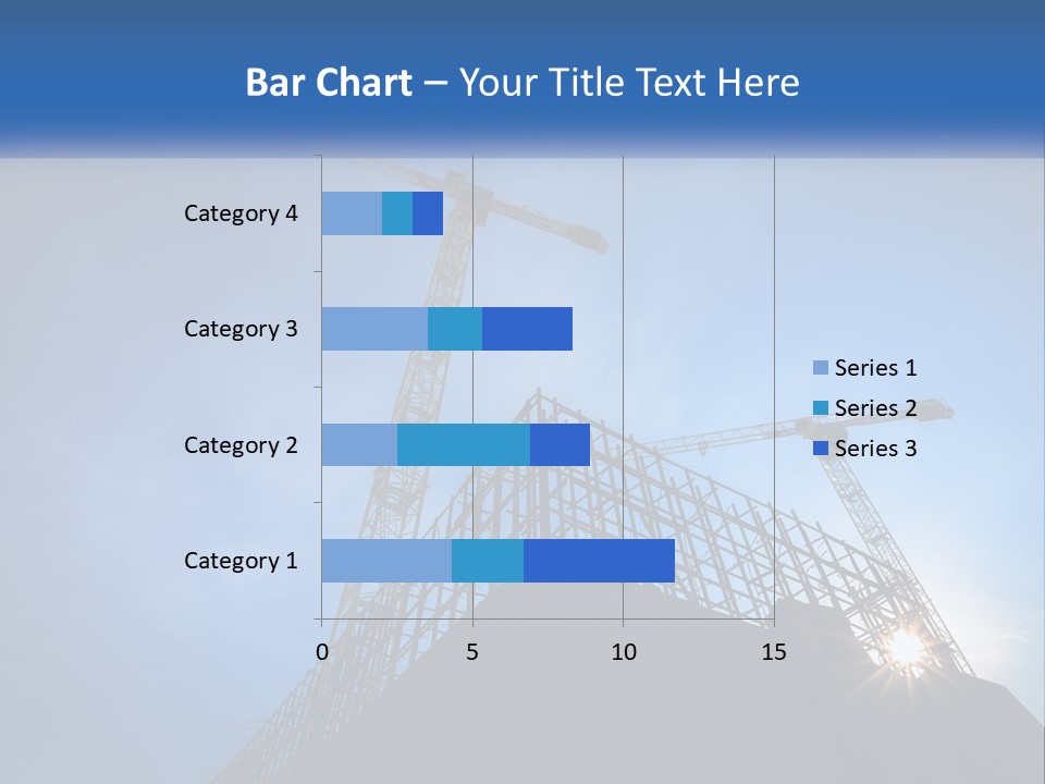 A Crane On Top Of A Building With A Blue Sky In The Background PowerPoint Template