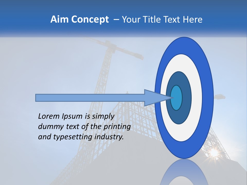 A Crane On Top Of A Building With A Blue Sky In The Background PowerPoint Template
