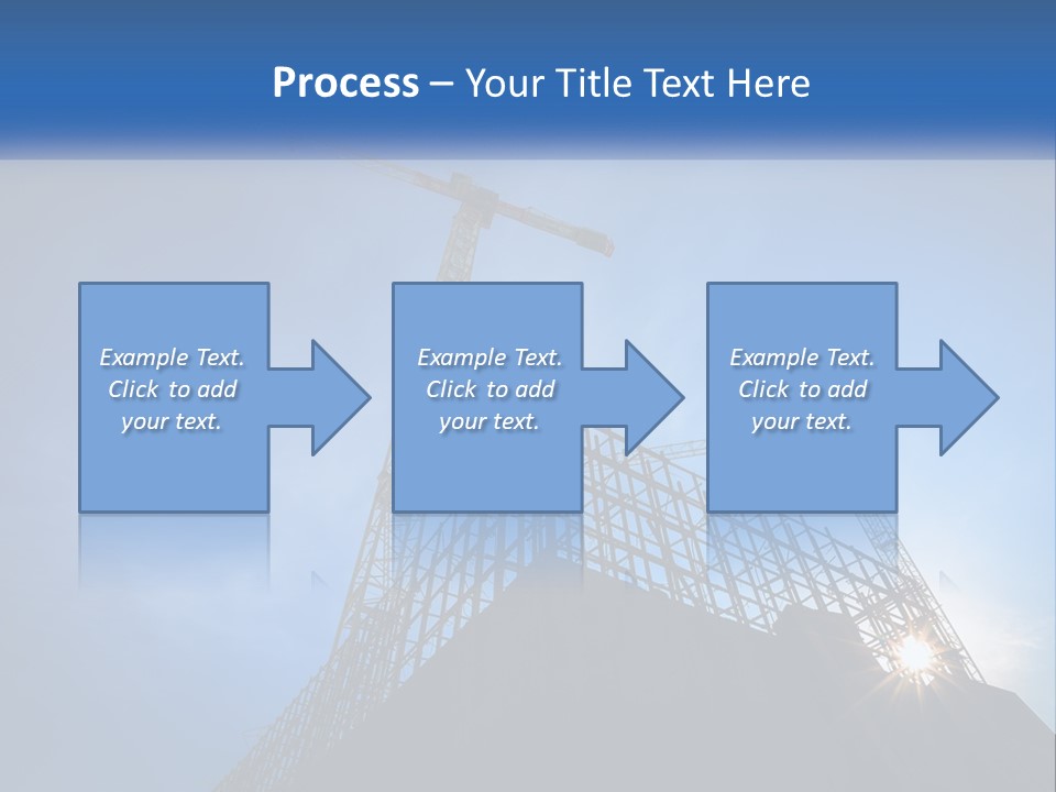 A Crane On Top Of A Building With A Blue Sky In The Background PowerPoint Template