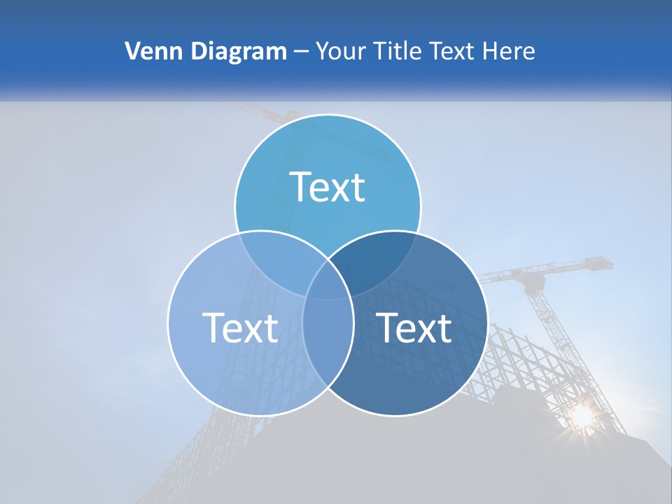A Crane On Top Of A Building With A Blue Sky In The Background PowerPoint Template