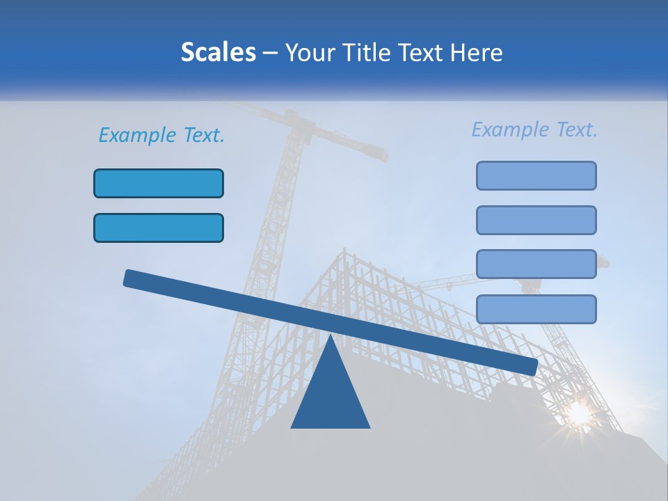 A Crane On Top Of A Building With A Blue Sky In The Background PowerPoint Template