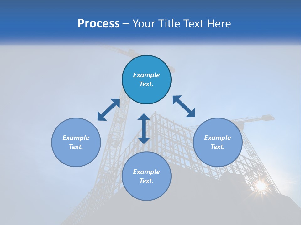 A Crane On Top Of A Building With A Blue Sky In The Background PowerPoint Template