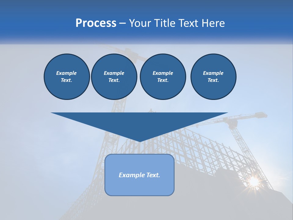 A Crane On Top Of A Building With A Blue Sky In The Background PowerPoint Template